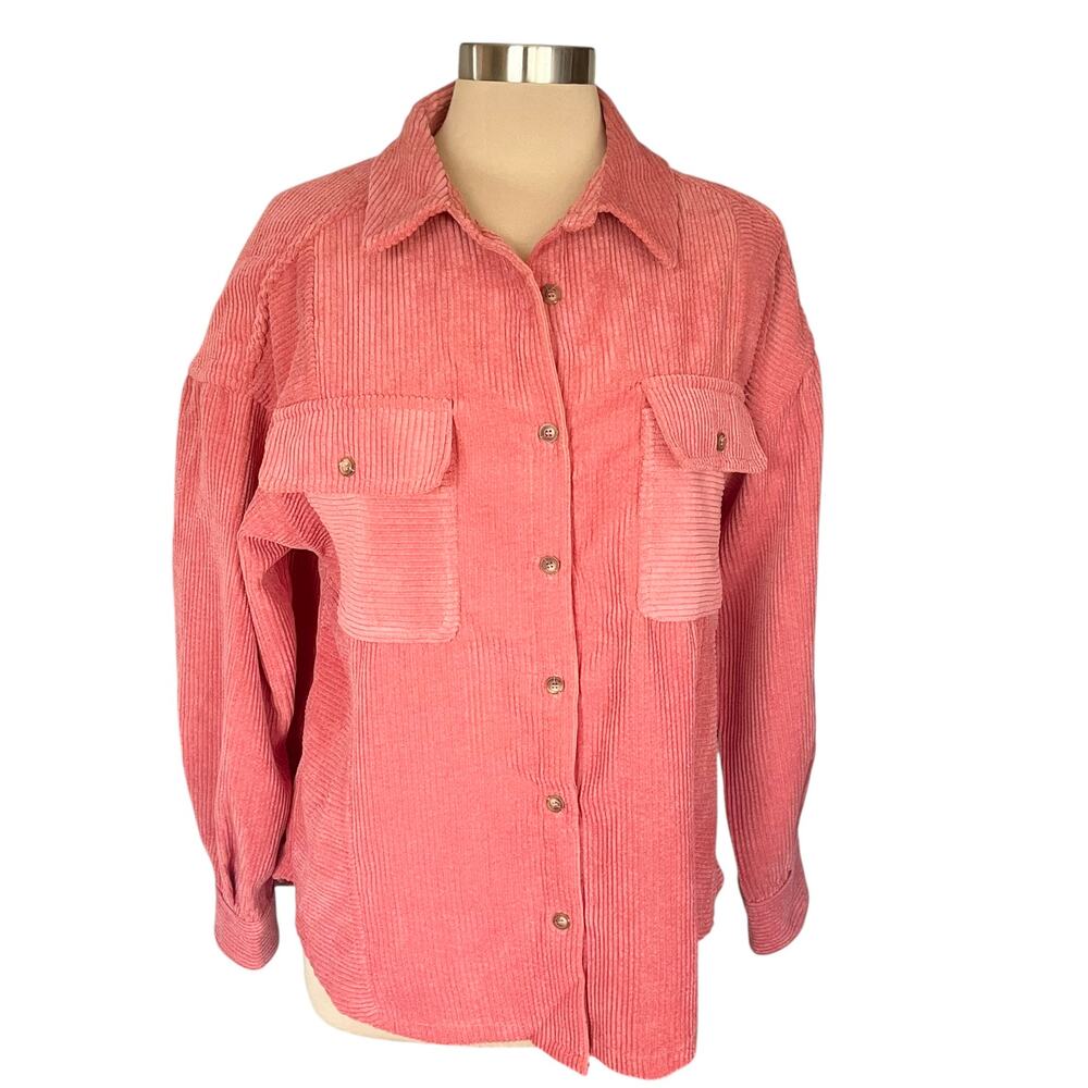 Altar'd State Wide Wale Corduroy Shacket Terracotta Size MED Casual‎ Lightweight